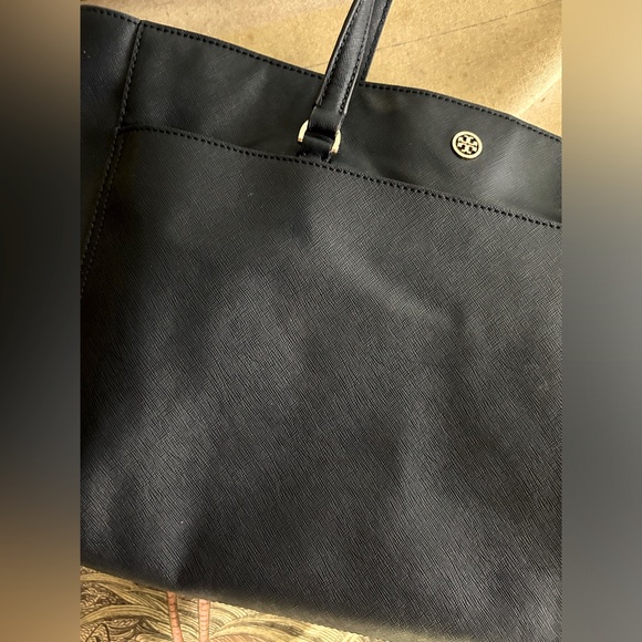 LARGE Tory Burch Dak NAVY Blue Parker Tote Very Good Condition Classic - Picture 3 of 8